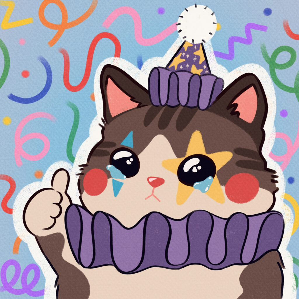 Sad Clown Cat